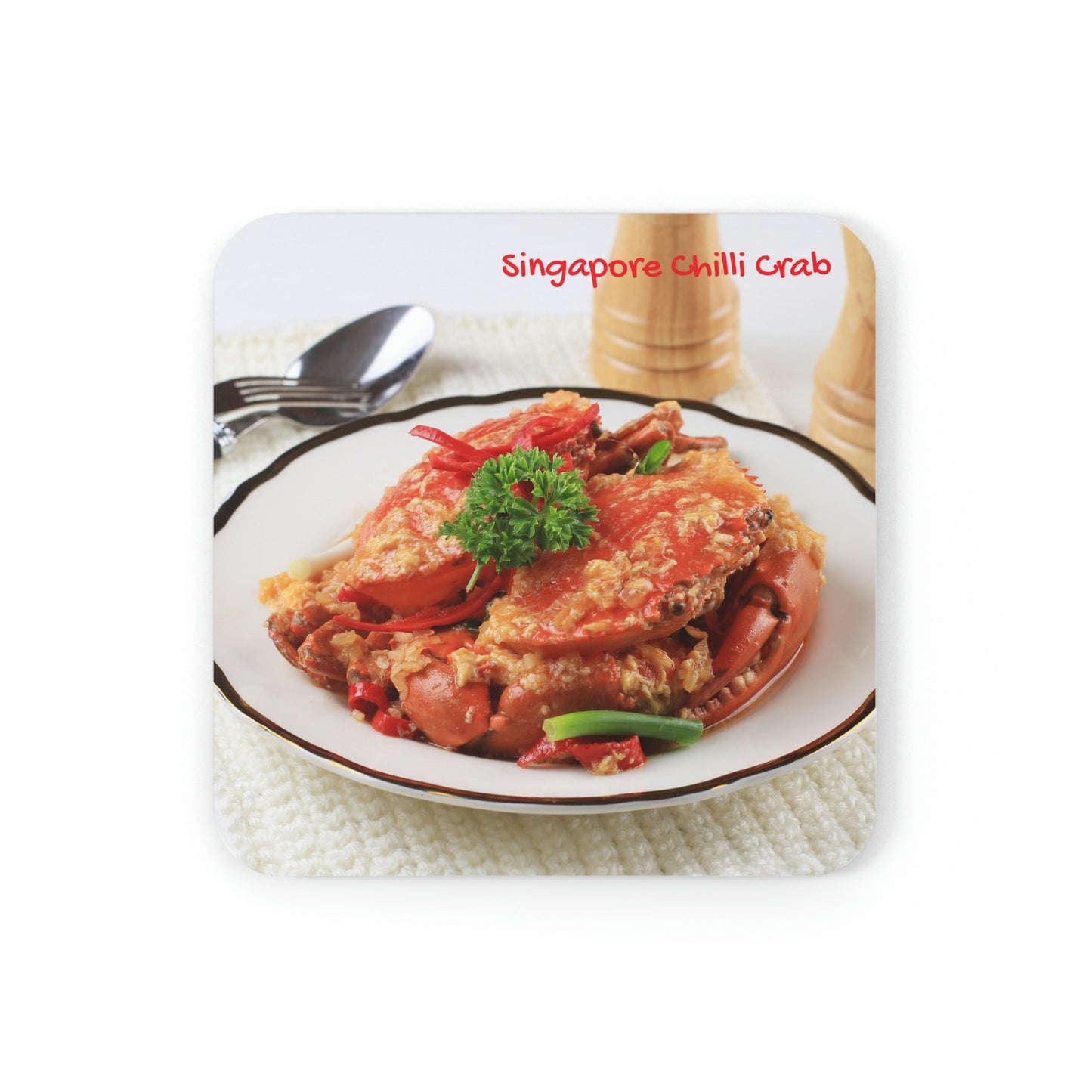Cork Back Coaster - SG Food Series (Chilli Crab)