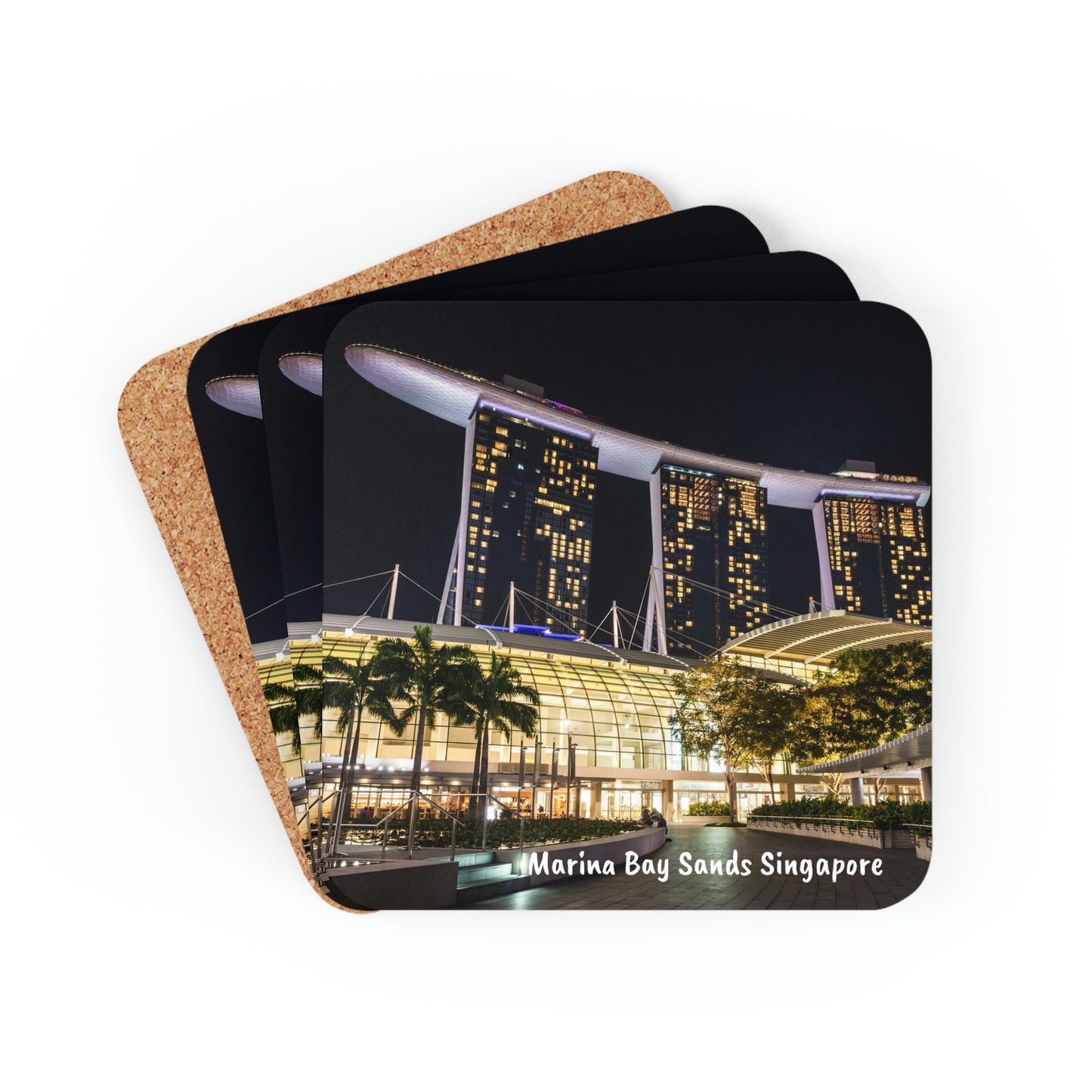 Corkwood Coaster Set (4) - SG Series (Marina Bay Sands)