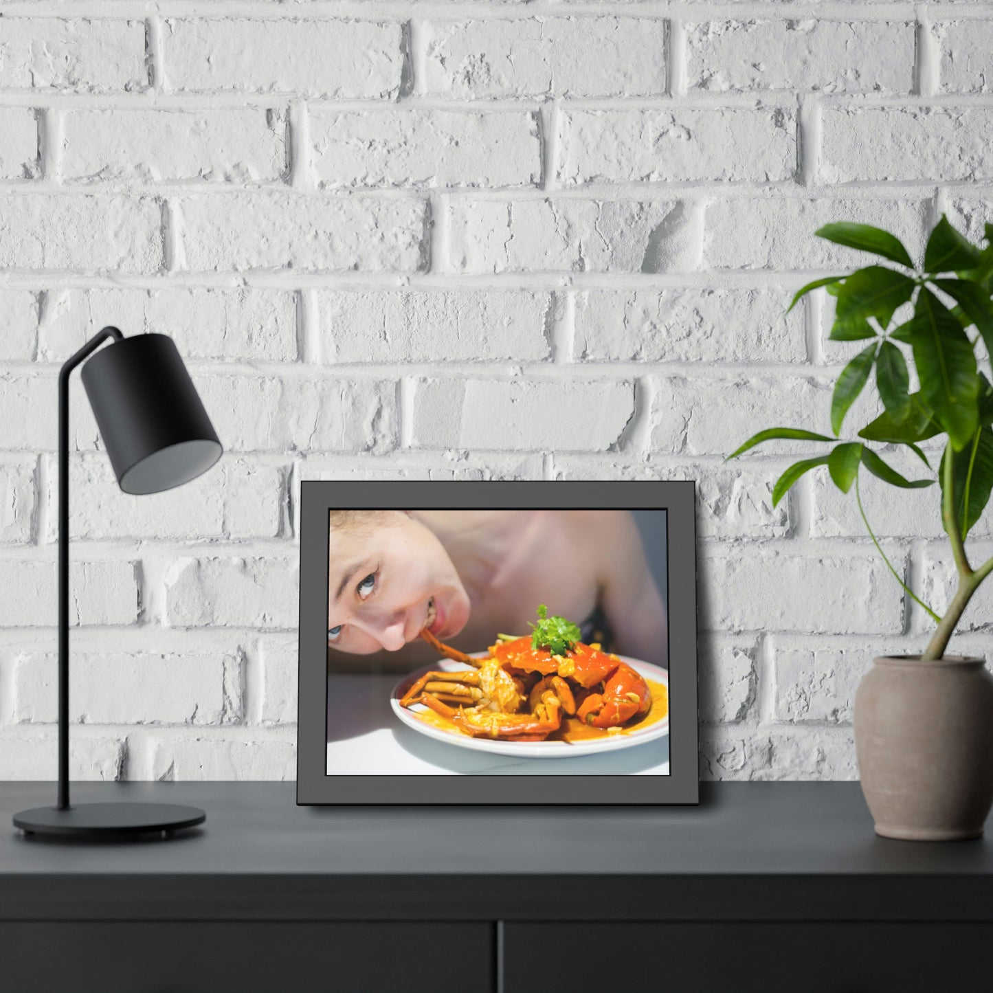 Framed Paper Poster - SG Food Series (Chilli Crab)