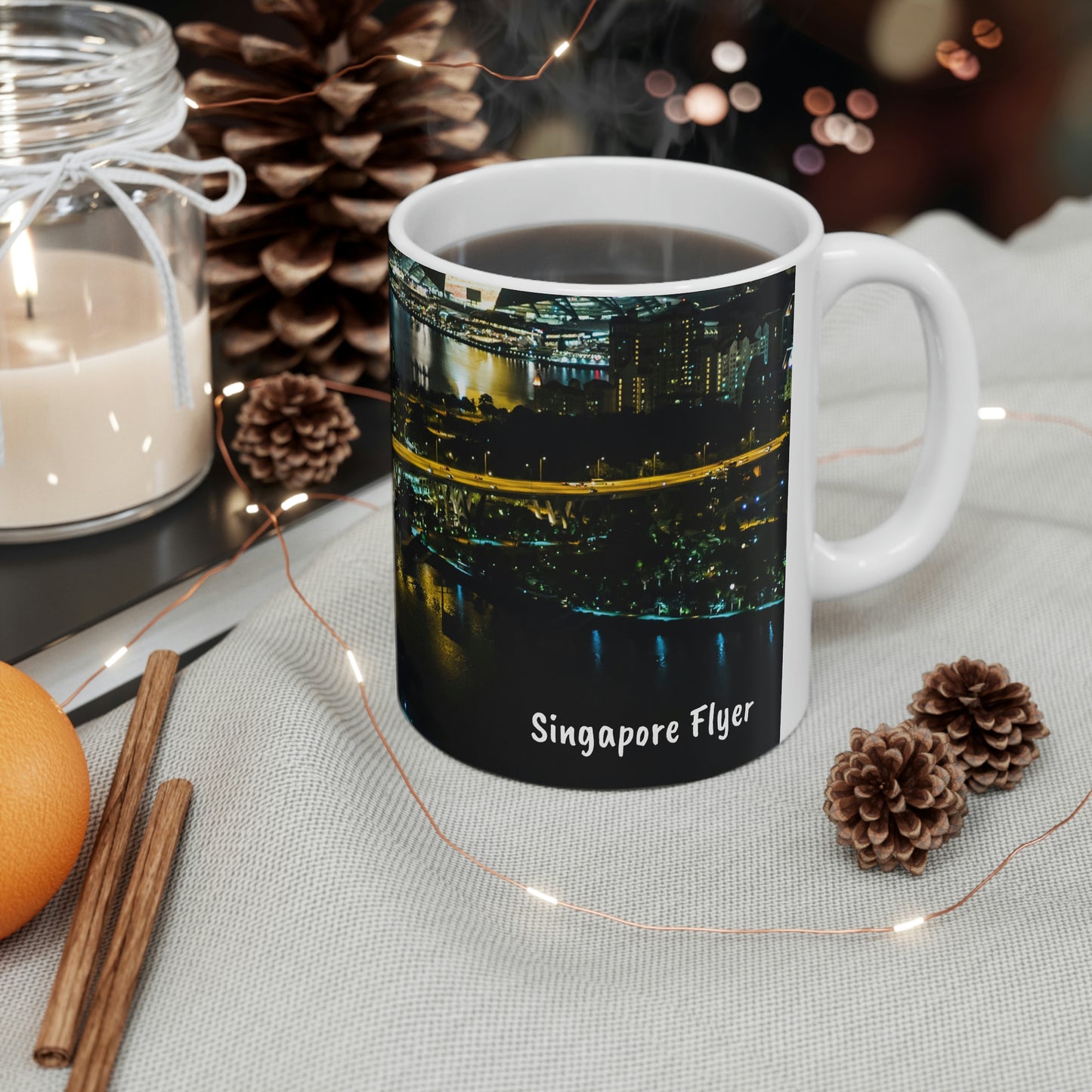 Classic Ceramic Mug - SG Series (Singapore Flyer - Night View)