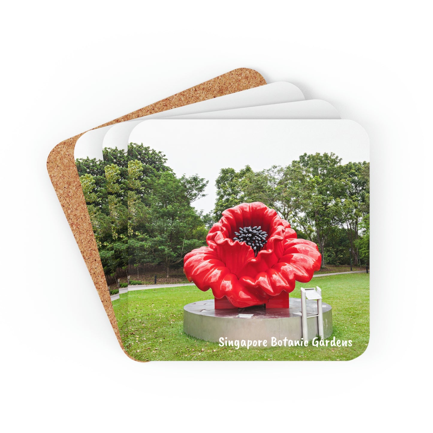 Corkwood Coaster Set (4) - SG Series (Singapore Botanic Gardens)