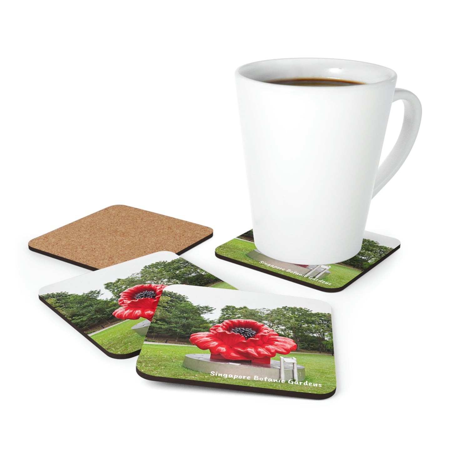 Corkwood Coaster Set (4) - SG Series (Singapore Botanic Gardens)