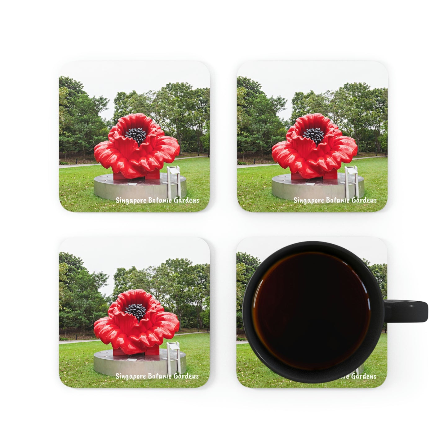 Corkwood Coaster Set (4) - SG Series (Singapore Botanic Gardens)