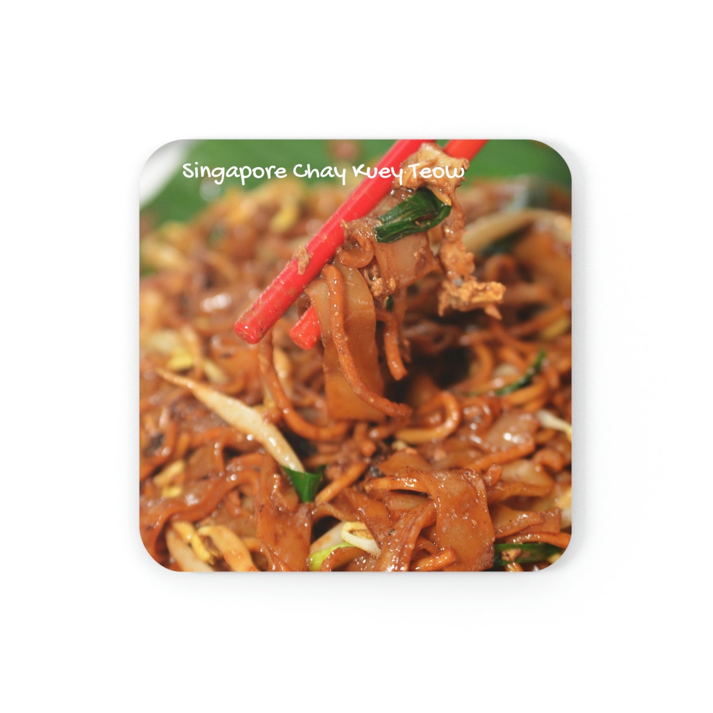 Cork Back Coaster - SG Food Series (Chay Kuey Teow - stir-fried rice noodle)