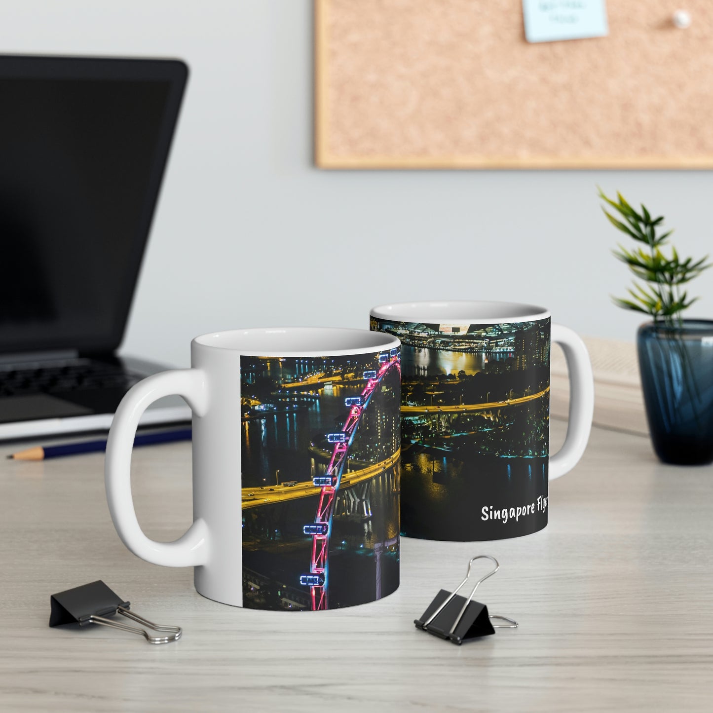 Classic Ceramic Mug - SG Series (Singapore Flyer - Night View)