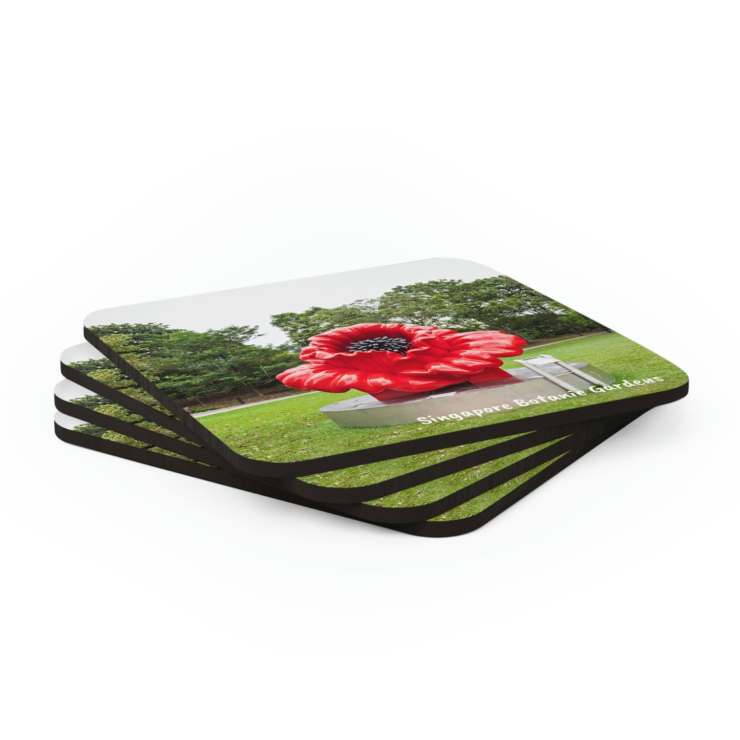 Corkwood Coaster Set (4) - SG Series (Singapore Botanic Gardens)