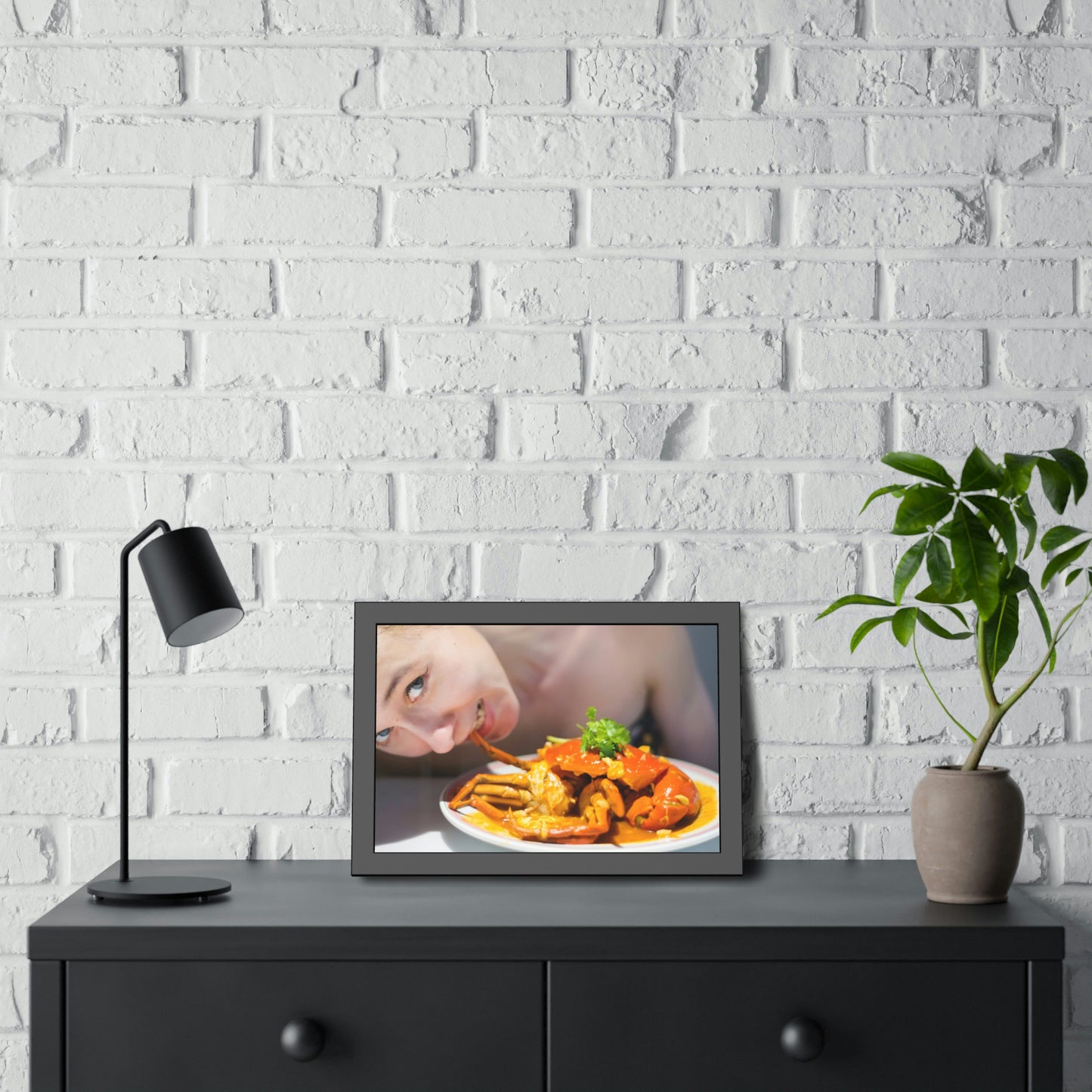 Framed Paper Poster - SG Food Series (Chilli Crab)