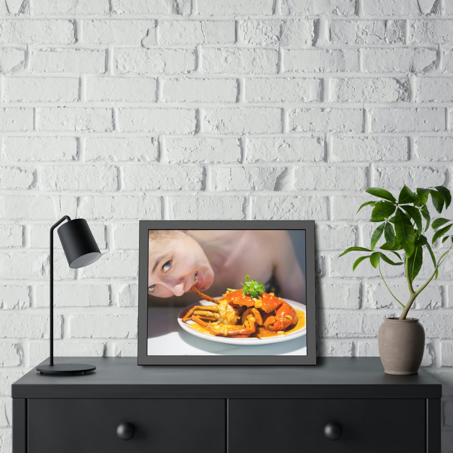 Framed Paper Poster - SG Food Series (Chilli Crab)