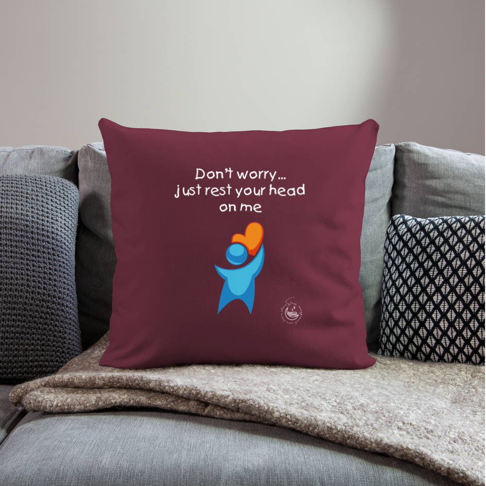 Throw Pillow Cover 18” x 18” - burgundy