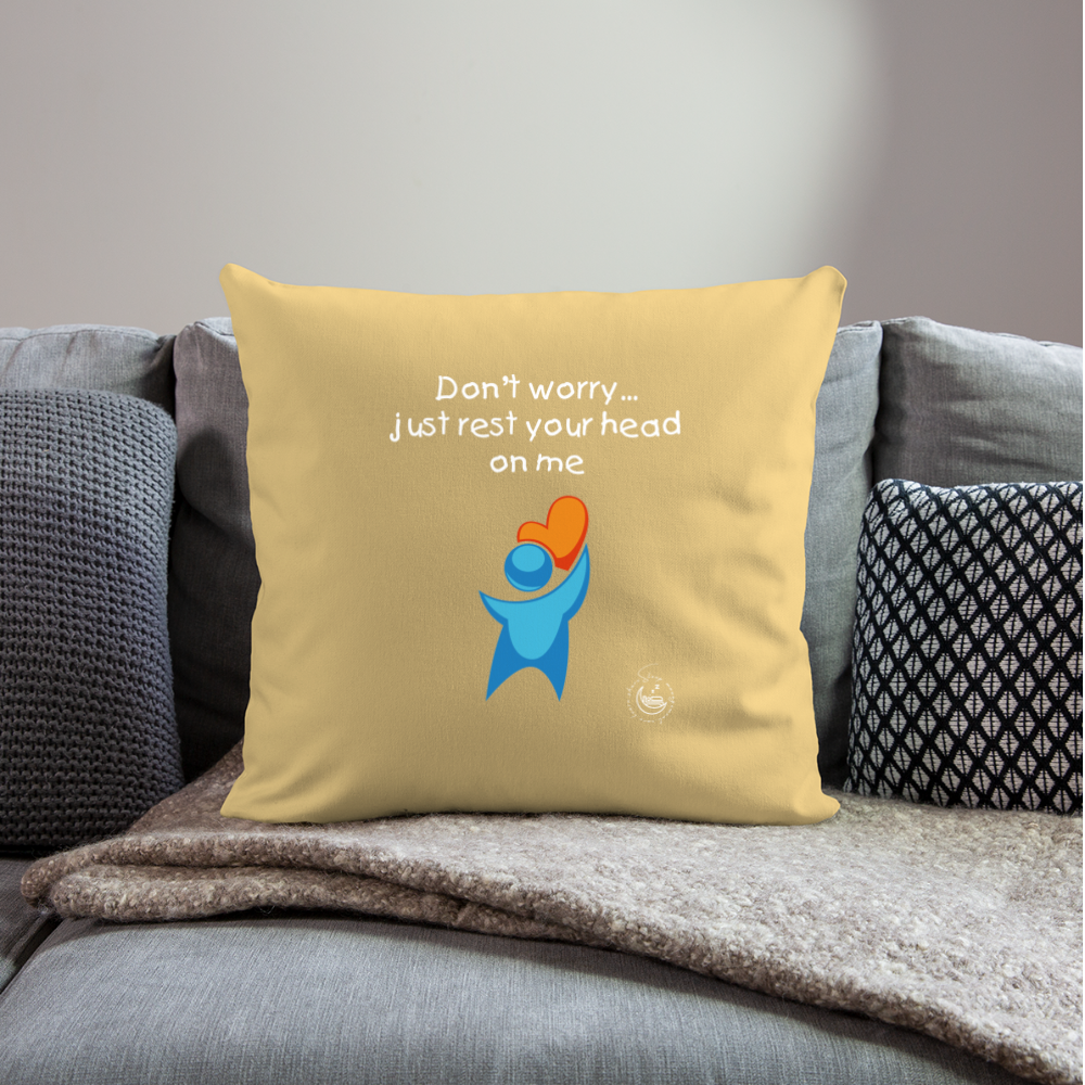 Throw Pillow Cover 18” x 18” - washed yellow