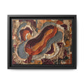 "Fluid Earth Waves" Abstract Mixed-Media Art Print — Burgundy, Terracotta, and Slate Grey