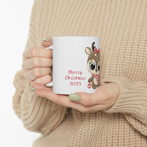 Christmas Ceramic Mug 11oz - Reindeer R