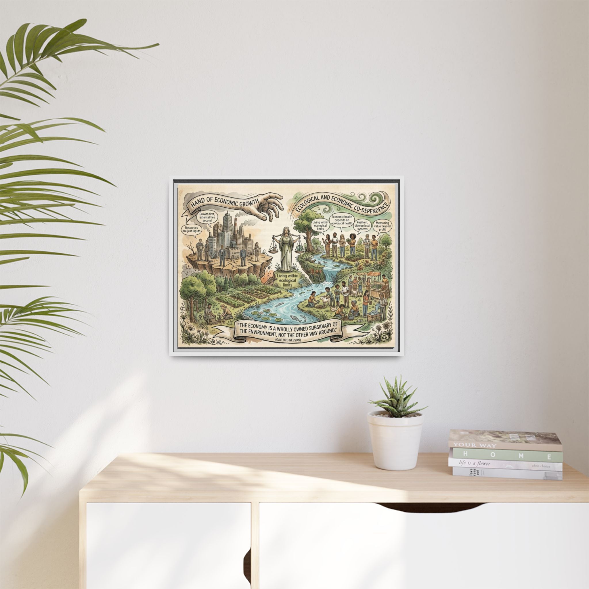 Climate Action Art Print - Economic & Ecological Balance - "The Economy is a Wholly Owned Subsidiary of the Environment" - Gaylord Nelson's Sustainability Quote