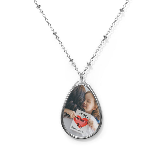Personalized Oval Pendant Necklace - Mother's Day Special