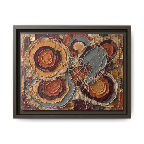 "Earth & Layer" Abstract Mixed-Media Art Print — Terracotta, Ochre, and Slate Grey