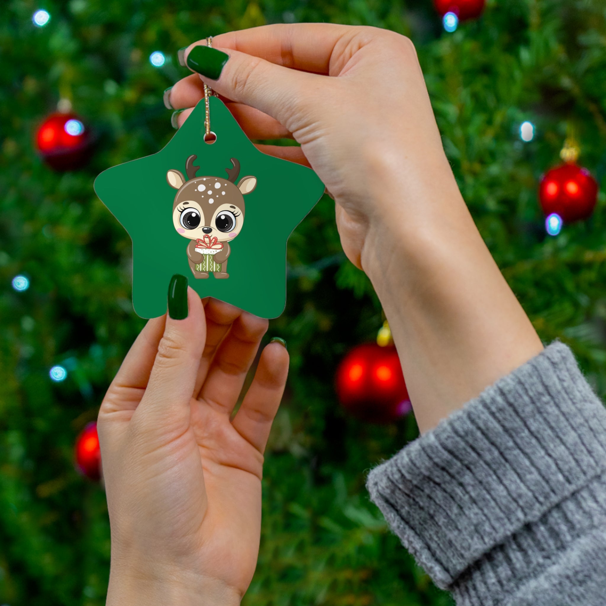 Christmas Ceramic Ornament - Reindeer T