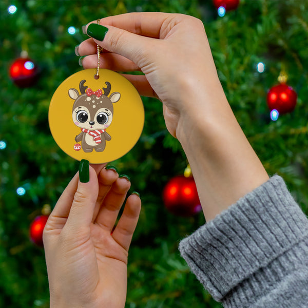 Christmas Ceramic Ornament - Reindeer R