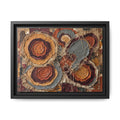"Earth & Layer" Abstract Mixed-Media Art Print — Terracotta, Ochre, and Slate Grey