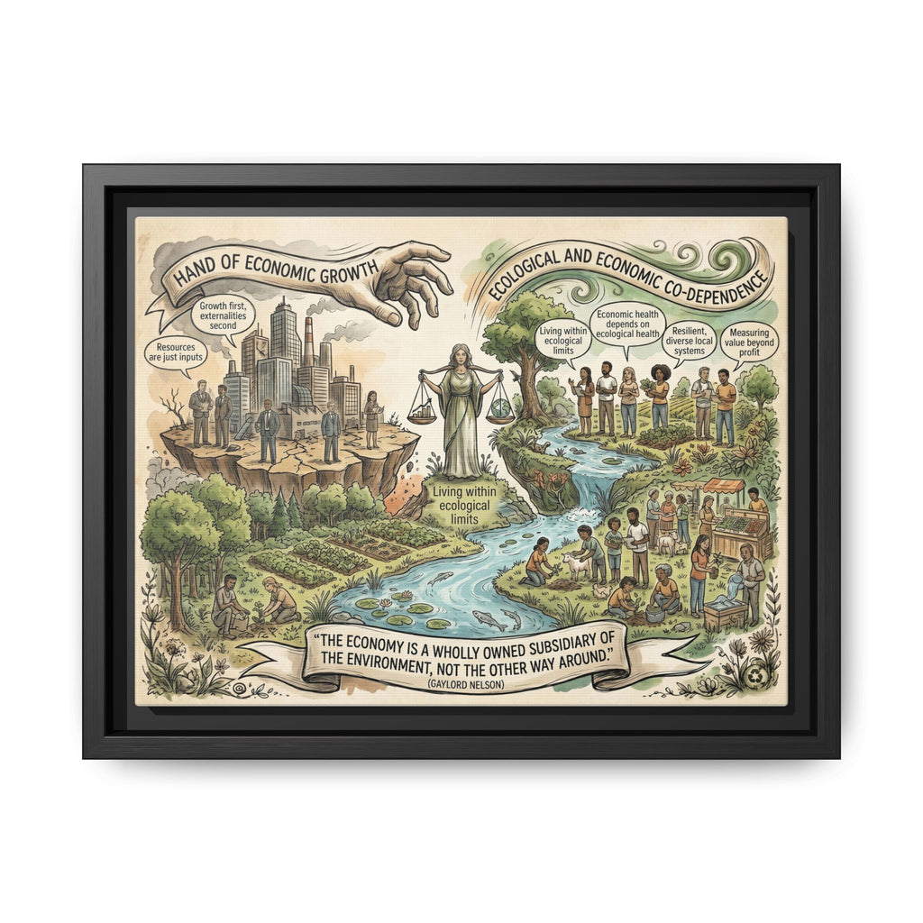 Climate Action Art Print - Economic & Ecological Balance - "The Economy is a Wholly Owned Subsidiary of the Environment" - Gaylord Nelson's Sustainability Quote