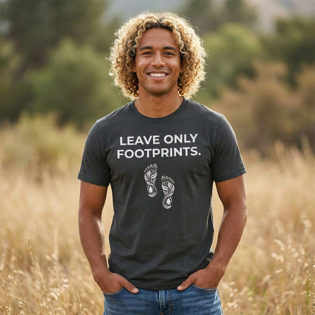 Leave Only Footprints T-Shirt — Minimalist Outdoor Adventure Tee