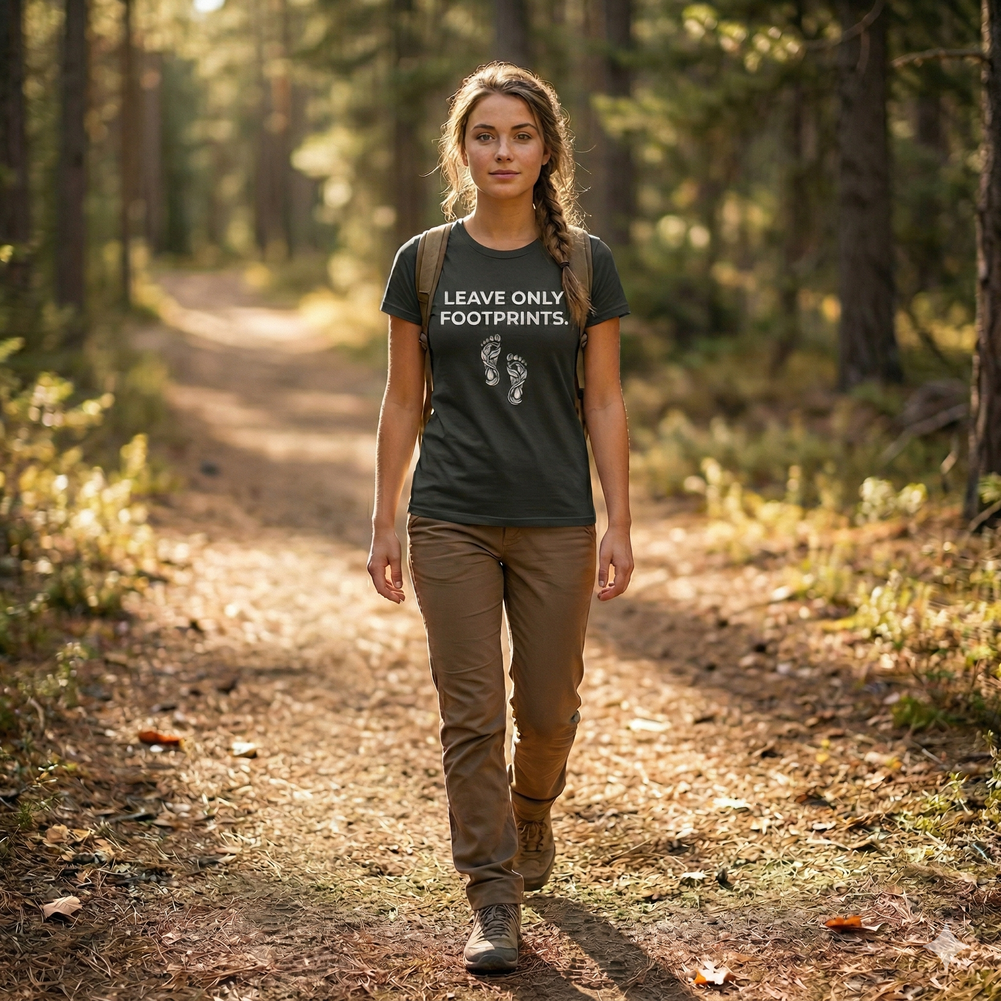 Leave Only Footprints T-Shirt — Minimalist Outdoor Adventure Tee