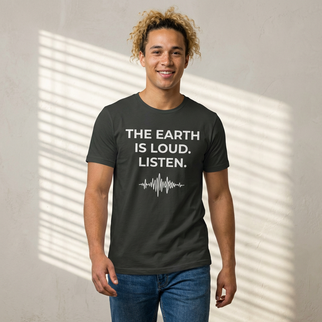 The Earth Is Loud. Listen. T-Shirt — Eco Awareness Graphic Tee