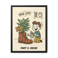 Retro Sustainability Art Print Trio: Reduce, Reuse, Recycle | Mid-Century Modern Eco Wall Decor Set of 3 (Framed) - Part 2 (Reuse)