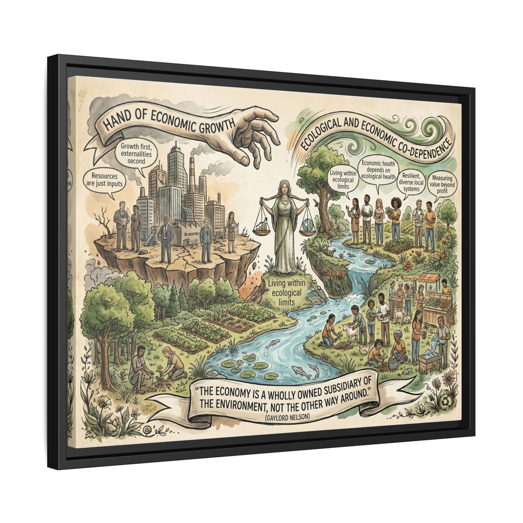 Climate Action Art Print - Economic & Ecological Balance - "The Economy is a Wholly Owned Subsidiary of the Environment" - Gaylord Nelson's Sustainability Quote