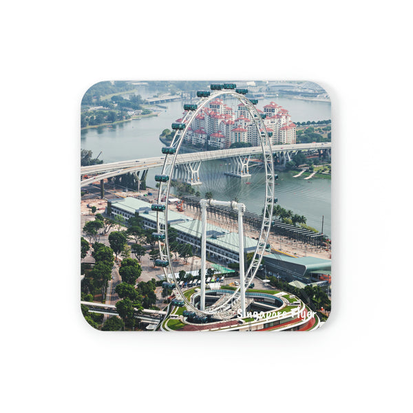 Corkwood Coaster Set (4) - SG Series (Singapore Flyer - Day View)