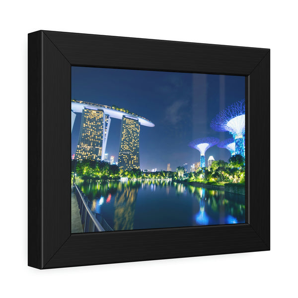 Framed Paper Poster - SG Series (Marina Bay Sands & Gardens by the Bay)