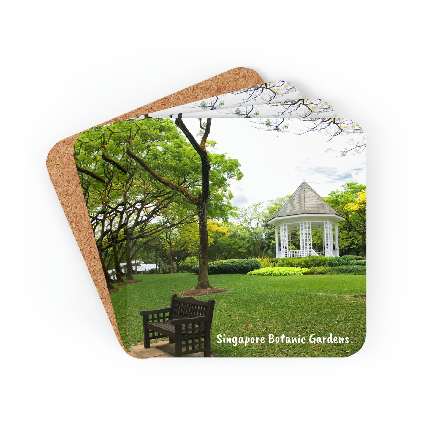 Corkwood Coaster Set (4) - SG Series (Singapore Botanic Gardens)