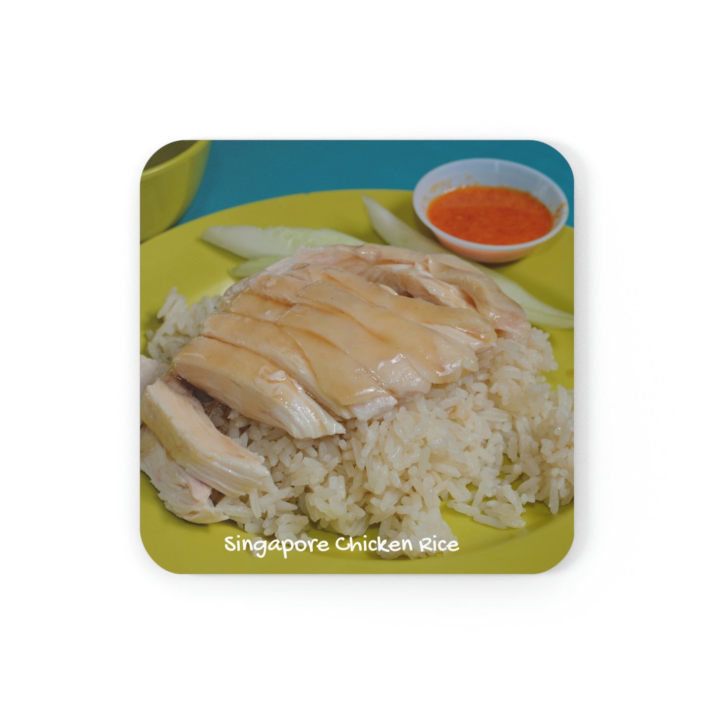Cork Back Coaster - SG Food Series (Chicken Rice)