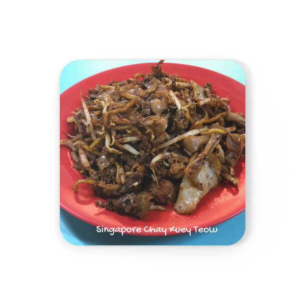 Cork Back Coaster - SG Food Series (Chay Kuey Teow - stir-fried rice noodle)