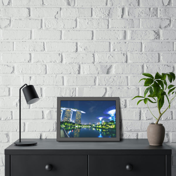 Framed Paper Poster - SG Series (Marina Bay Sands & Gardens by the Bay)