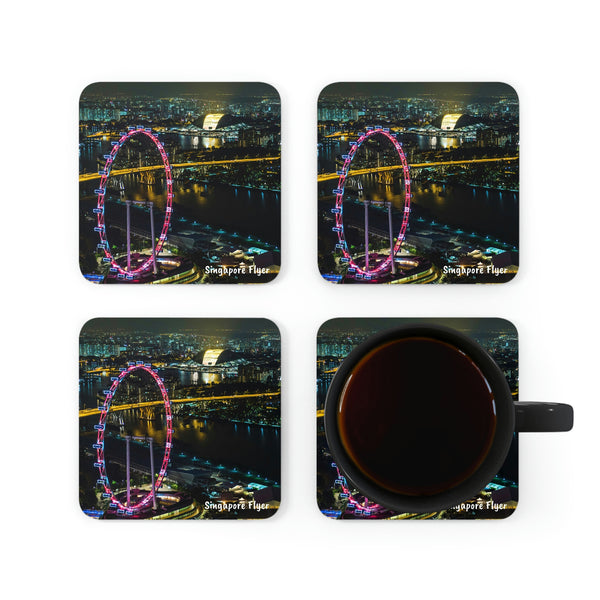 Corkwood Coaster Set (4) - SG Series (Singapore Flyer - Night View)