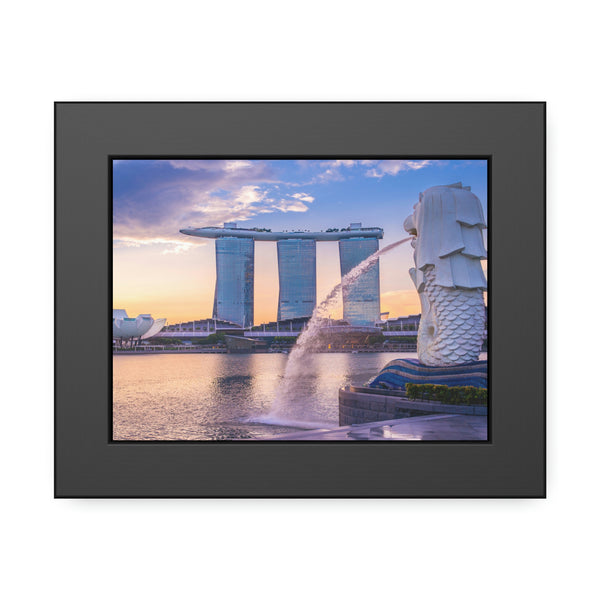 Framed Paper Poster - SG Series (Merlion & Marina Bay Sands)