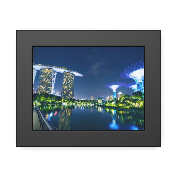 Framed Paper Poster - SG Series (Marina Bay Sands & Gardens by the Bay)