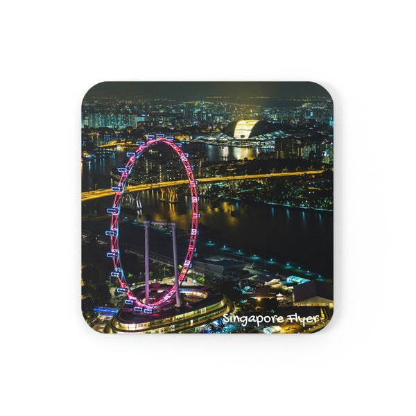 Cork Back Coaster - SG Series (Singapore Flyer - Night View)
