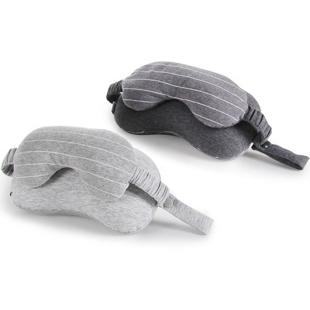 Comfortable eye mask with supporting neck pillow