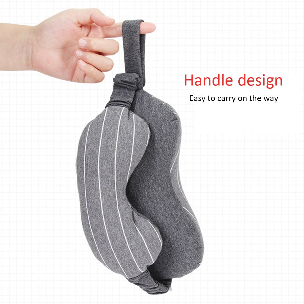 Comfortable eye mask with supporting neck pillow