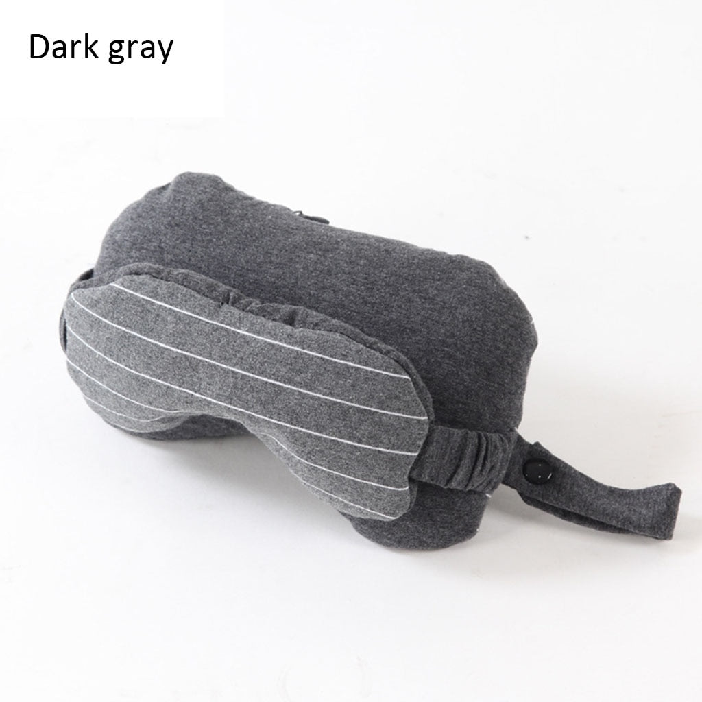 Comfortable eye mask with supporting neck pillow