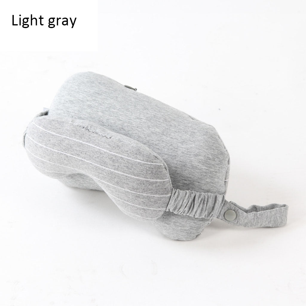 Comfortable eye mask with supporting neck pillow