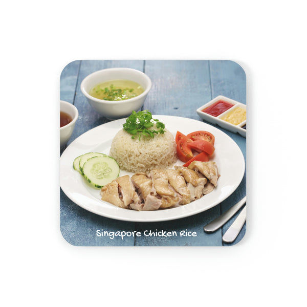 Cork Back Coaster - SG Food Series (Chicken Rice)