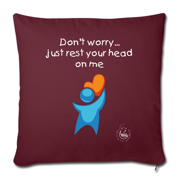 Throw Pillow Cover 18” x 18” - burgundy