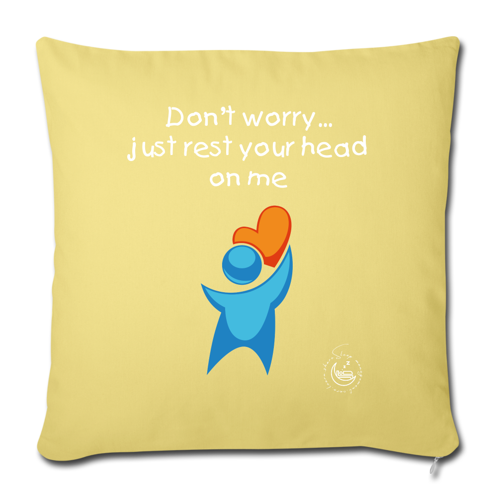 Throw Pillow Cover 18” x 18” - washed yellow